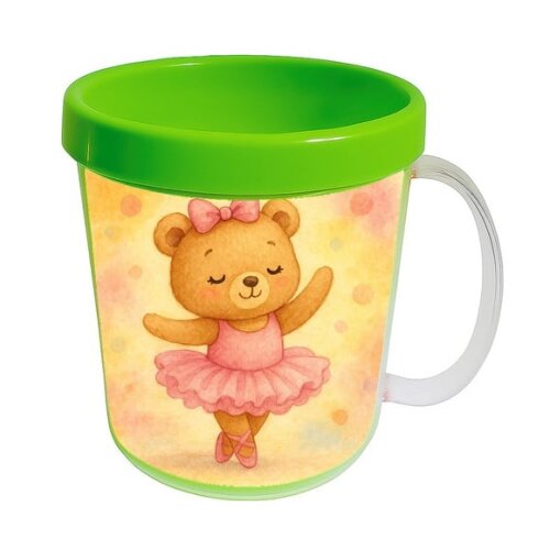 Caneca Acrílica Infantil Personalizada Ursinha Bailarina