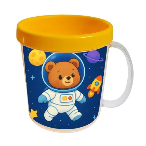 Caneca Acrílica Infantil Personalizada Ursinho Astronauta