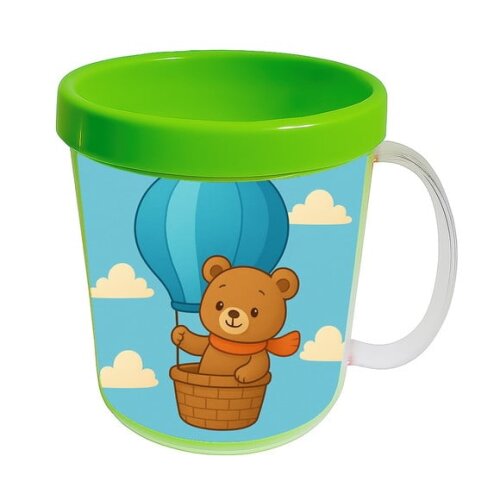 Caneca Acrílica Infantil Personalizada Ursinho Baloeiro