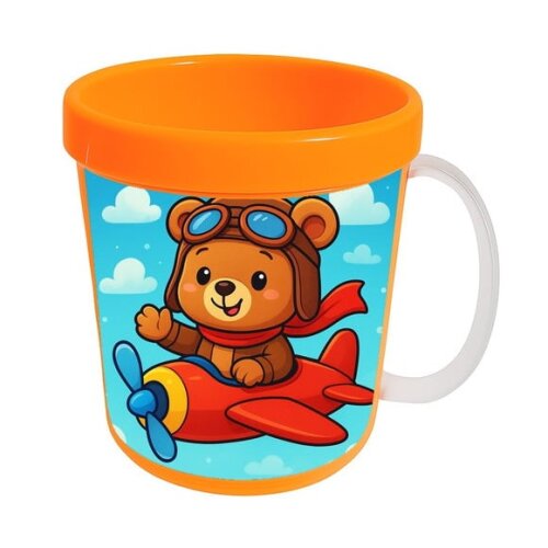 Caneca Acrílica Infantil Personalizada Ursinho Aviador