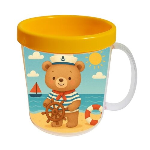 Caneca Acrílica Infantil Personalizada Ursinho Marinheiro