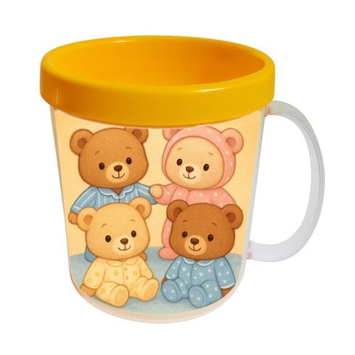 Caneca Acrílica Infantil Personalizada Ursinhos de Pijama