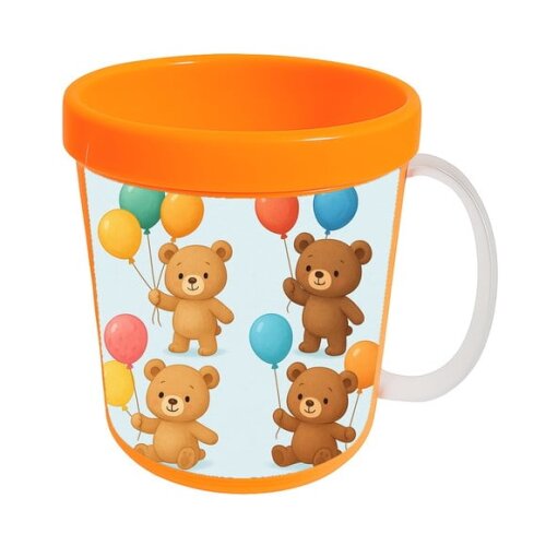 Caneca Acrílica Infantil Personalizada Ursinhos com Balões