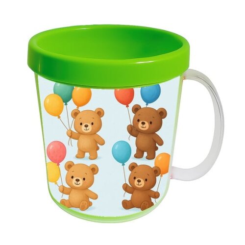 Caneca Acrílica Infantil Personalizada Ursinhos com Balões
