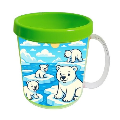 Caneca Acrílica Infantil Personalizada Ursos Polares