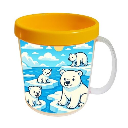 Caneca Acrílica Infantil Personalizada Ursos Polares