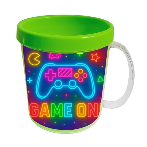 Caneca Acrílica Infantil Personalizada Video Game Neon