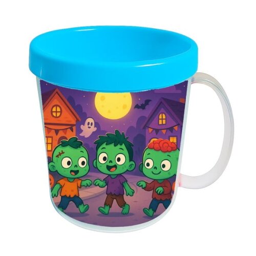 Caneca Acrílica Infantil Personalizada Zumbis Fofinhos