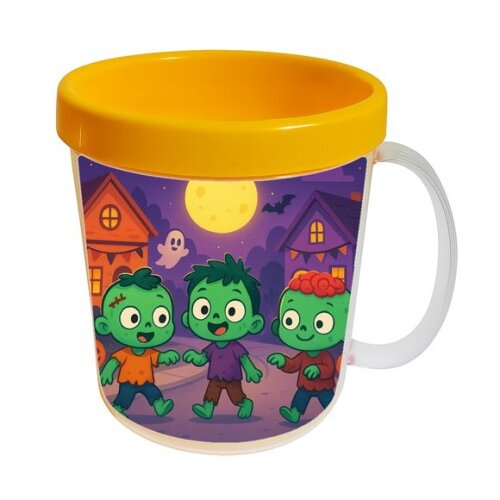 Caneca Acrílica Infantil Personalizada Zumbis Fofinhos