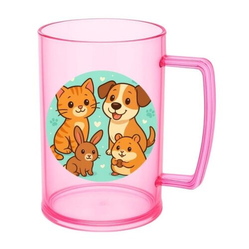 Caneca de Chopp Infantil Personalizada Animais de Estimação