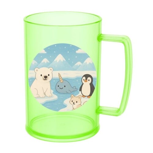 Caneca de Chopp Infantil Personalizada Animais do Ártico