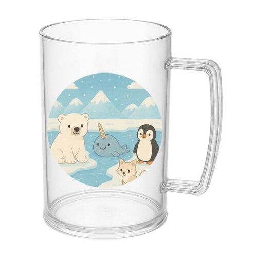 Caneca de Chopp Infantil Personalizada Animais do Ártico