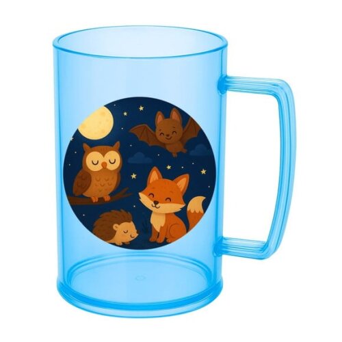 Caneca de Chopp Infantil Personalizada Animais Noturnos