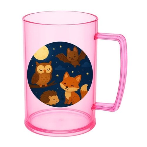 Caneca de Chopp Infantil Personalizada Animais Noturnos