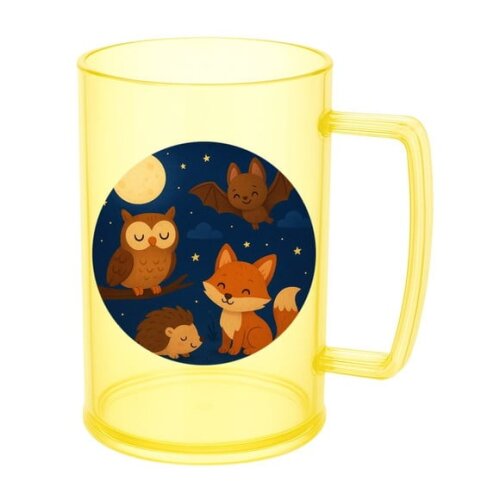 Caneca de Chopp Infantil Personalizada Animais Noturnos