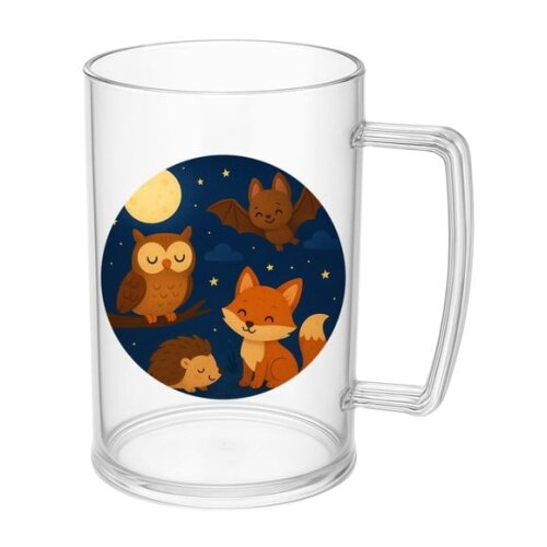 Caneca de Chopp Infantil Personalizada Animais Noturnos