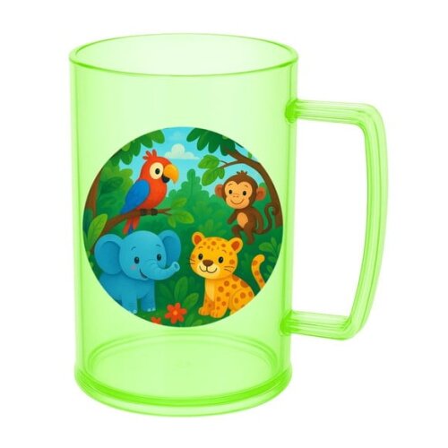 Caneca de Chopp Infantil Personalizada Animais Tropicais