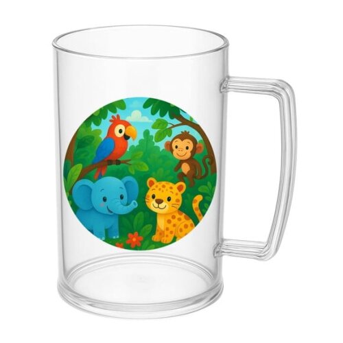 Caneca de Chopp Infantil Personalizada Animais Tropicais
