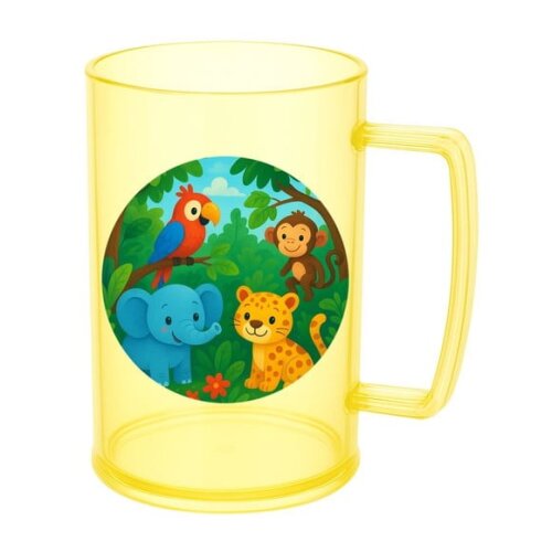 Caneca de Chopp Infantil Personalizada Animais Tropicais