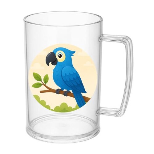 Caneca de Chopp Infantil Personalizada Arara Azul