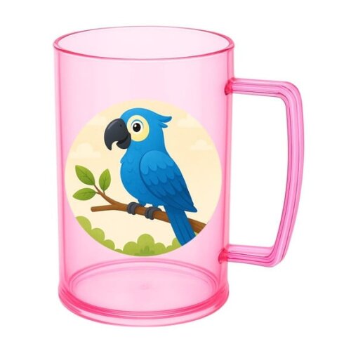 Caneca de Chopp Infantil Personalizada Arara Azul