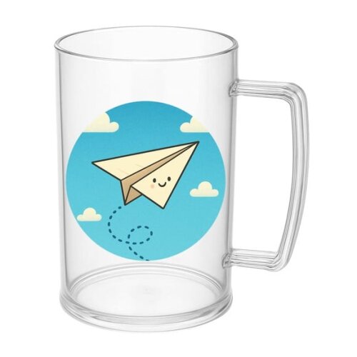 Caneca de Chopp Infantil Personalizada Aviãozinho de Papel