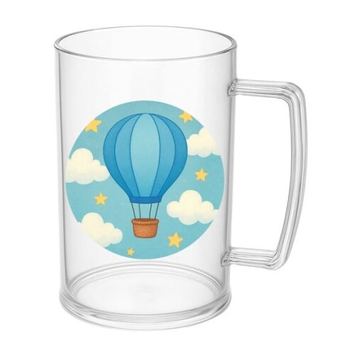 Caneca de Chopp Infantil Personalizada Balão de Ar Azul
