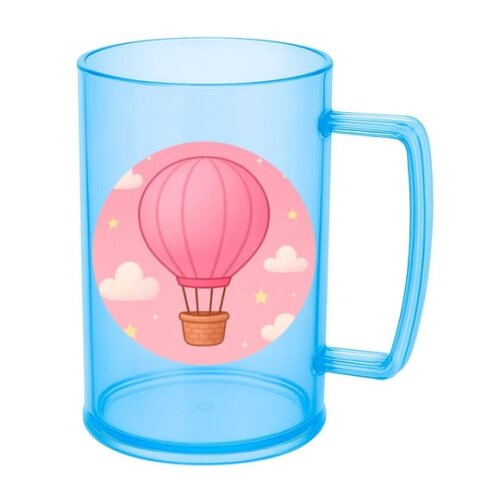 Caneca de Chopp Infantil Personalizada Balão de Ar Rosa