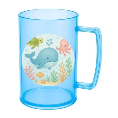 Caneca de Chopp Infantil Personalizada Baleia Aquarela