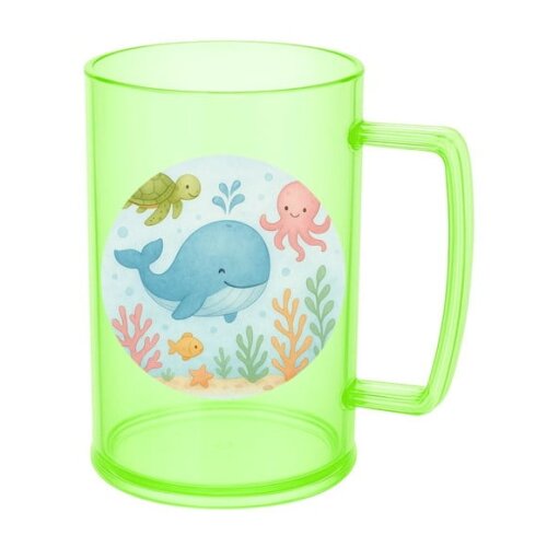 Caneca de Chopp Infantil Personalizada Baleia Aquarela