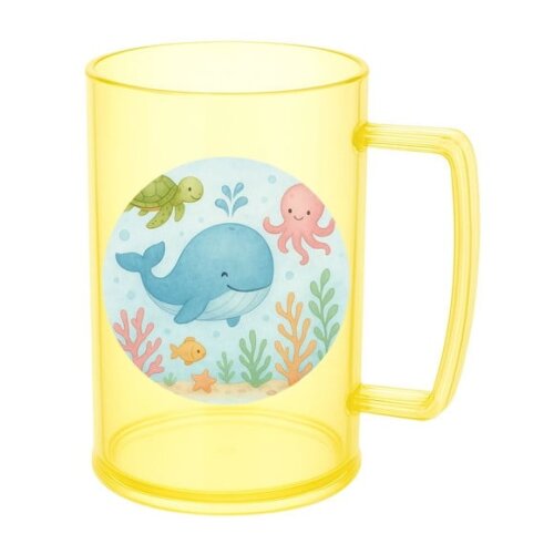Caneca de Chopp Infantil Personalizada Baleia Aquarela