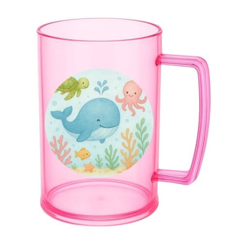Caneca de Chopp Infantil Personalizada Baleia Aquarela