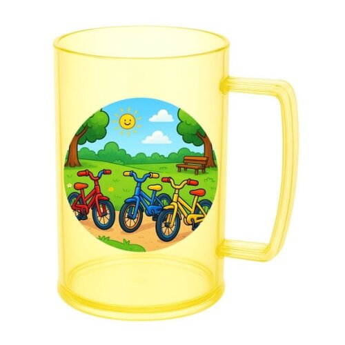 Caneca de Chopp Infantil Personalizada Bicicletas Coloridas