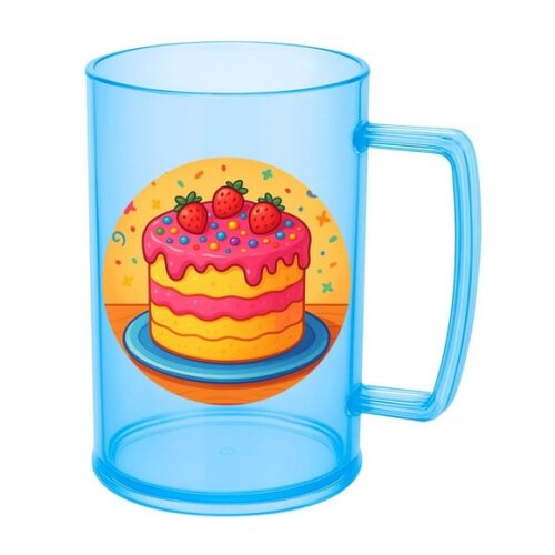Caneca de Chopp Infantil Personalizada Bolo Confeitado