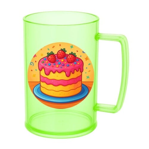 Caneca de Chopp Infantil Personalizada Bolo Confeitado
