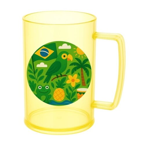 Caneca de Chopp Infantil Personalizada Brasil Verde Amarelo