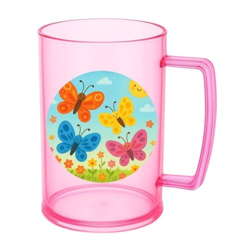 Caneca de Chopp Infantil Personalizada Borboletas