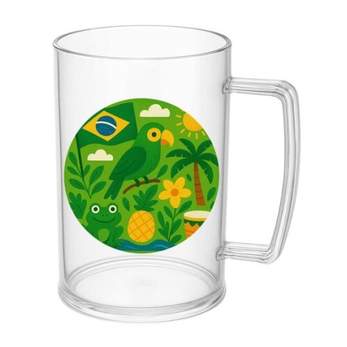 Caneca de Chopp Infantil Personalizada Brasil Verde Amarelo