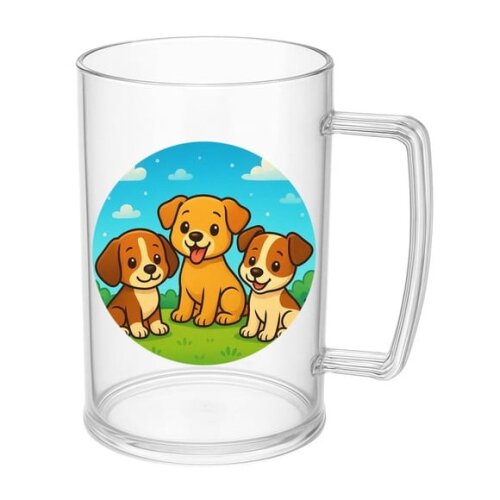 Caneca de Chopp Infantil Personalizada Cachorrinhos