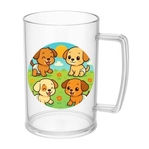 Caneca de Chopp Infantil Personalizada Cachorrinhos Baby