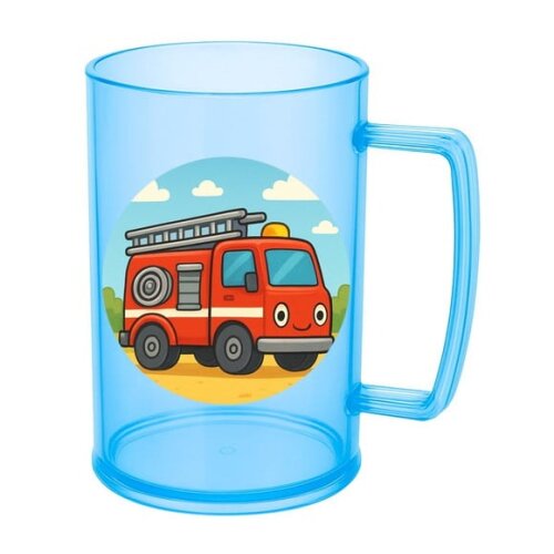 Caneca de Chopp Infantil Personalizada Caminhão de Bombeiro