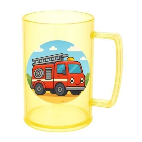 Caneca de Chopp Infantil Personalizada Caminhão de Bombeiro