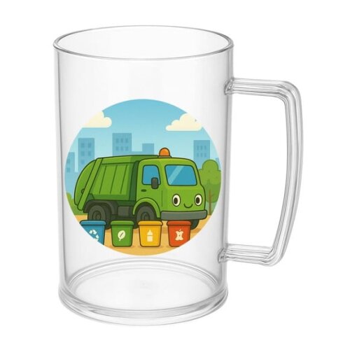 Caneca de Chopp Infantil Personalizada Caminhão de Lixo