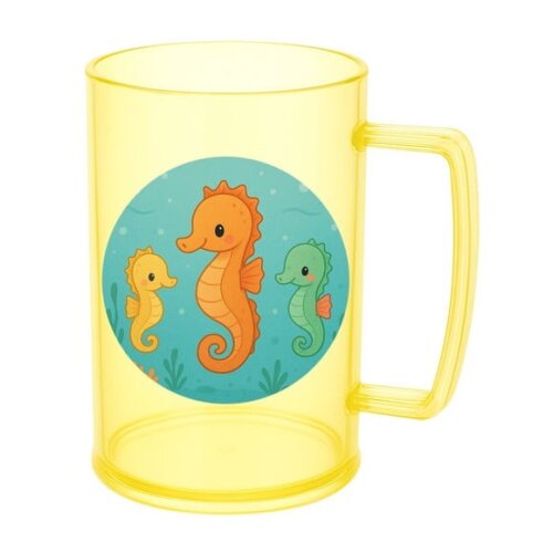 Caneca de Chopp Infantil Personalizada Cavalos Marinhos