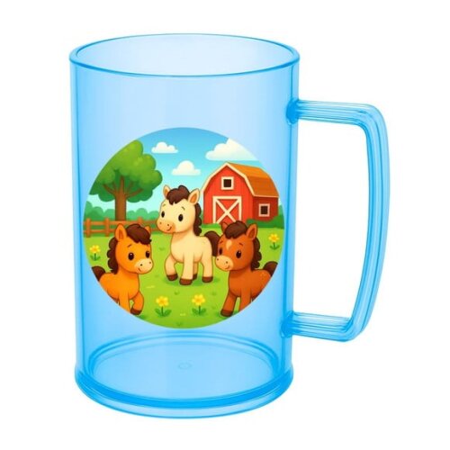 Caneca de Chopp Infantil Personalizada Cavalinhos