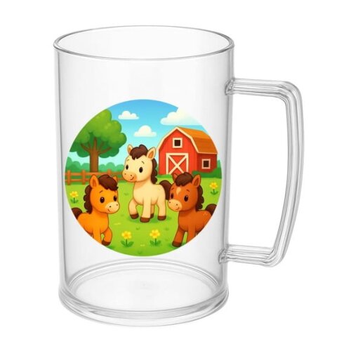 Caneca de Chopp Infantil Personalizada Cavalinhos