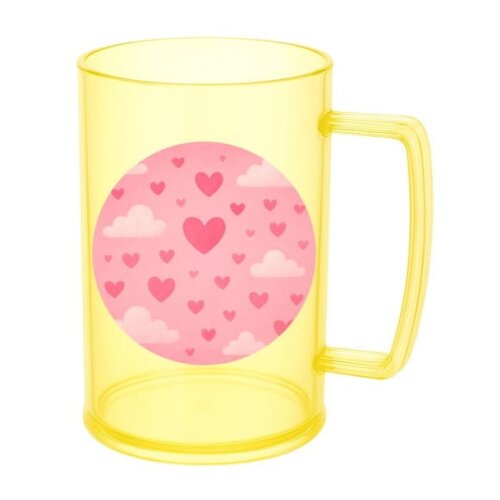 Caneca de Chopp Infantil Personalizada Céu Rosa
