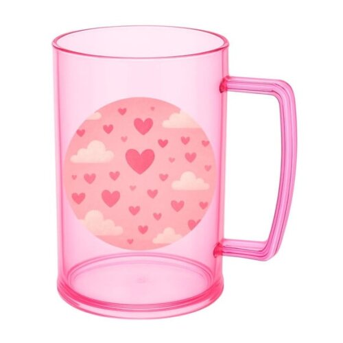 Caneca de Chopp Infantil Personalizada Céu Rosa