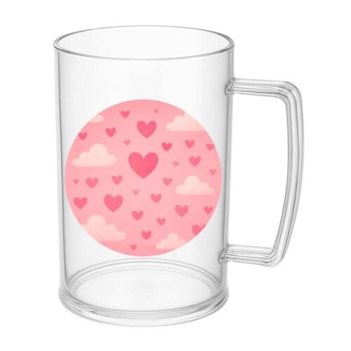 Caneca de Chopp Infantil Personalizada Céu Rosa