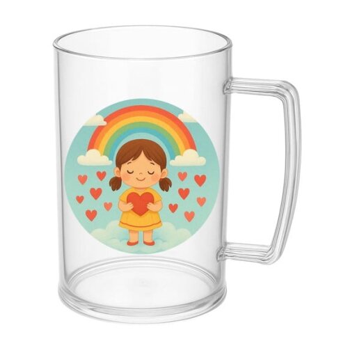 Caneca de Chopp Infantil Personalizada Chuva de Amor